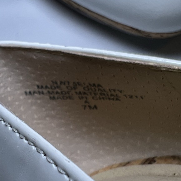 Nine West Women's Size 7 Pump White Cork Natural Leather 4" High Heel Dress Nice - Picture 4 of 7